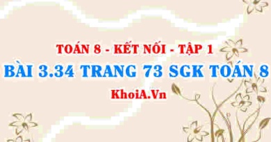 Bài 3.34 trang 73 SGK Toán 8 tập 1 Kết nối tri thức